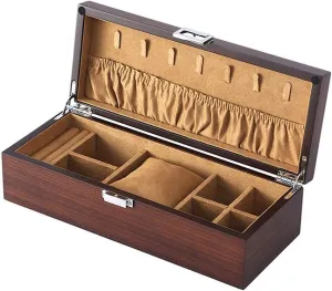 Jewelry Storage Box Gift for Women Jewelry Box Wooden Showcase Classic Velvet Vintage Versatile High Capacity Ring Necklace Bracelet Watch Storage Box New Year Presents