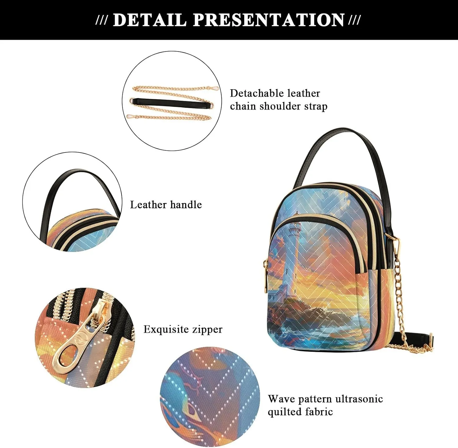 Joisal Cute Unicorn in Space Galaxy Small Crossbody Bags for Women Triple Zip Women Handbag, Cell Phone Purse Crossbody