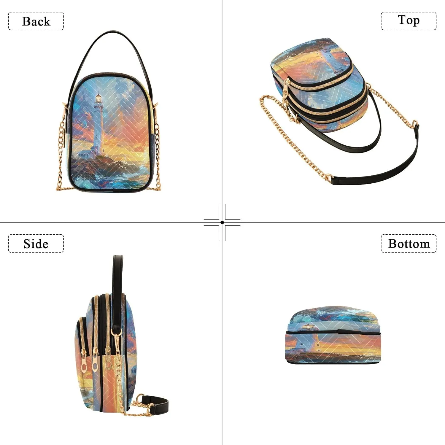 Joisal Cute Unicorn in Space Galaxy Small Crossbody Bags for Women Triple Zip Women Handbag, Cell Phone Purse Crossbody