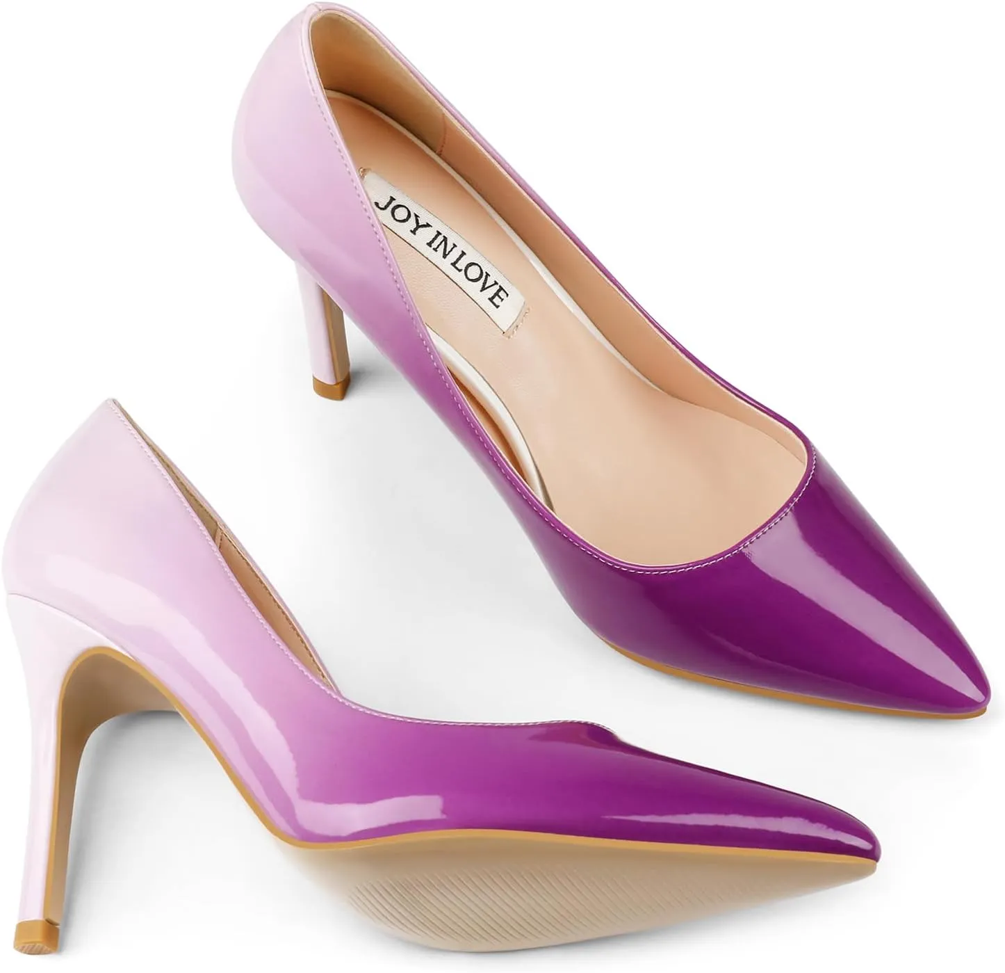JOY IN LOVE Women's Pumps Shoes 3.5" High Heels Pointy Toe Stiletto Pumps