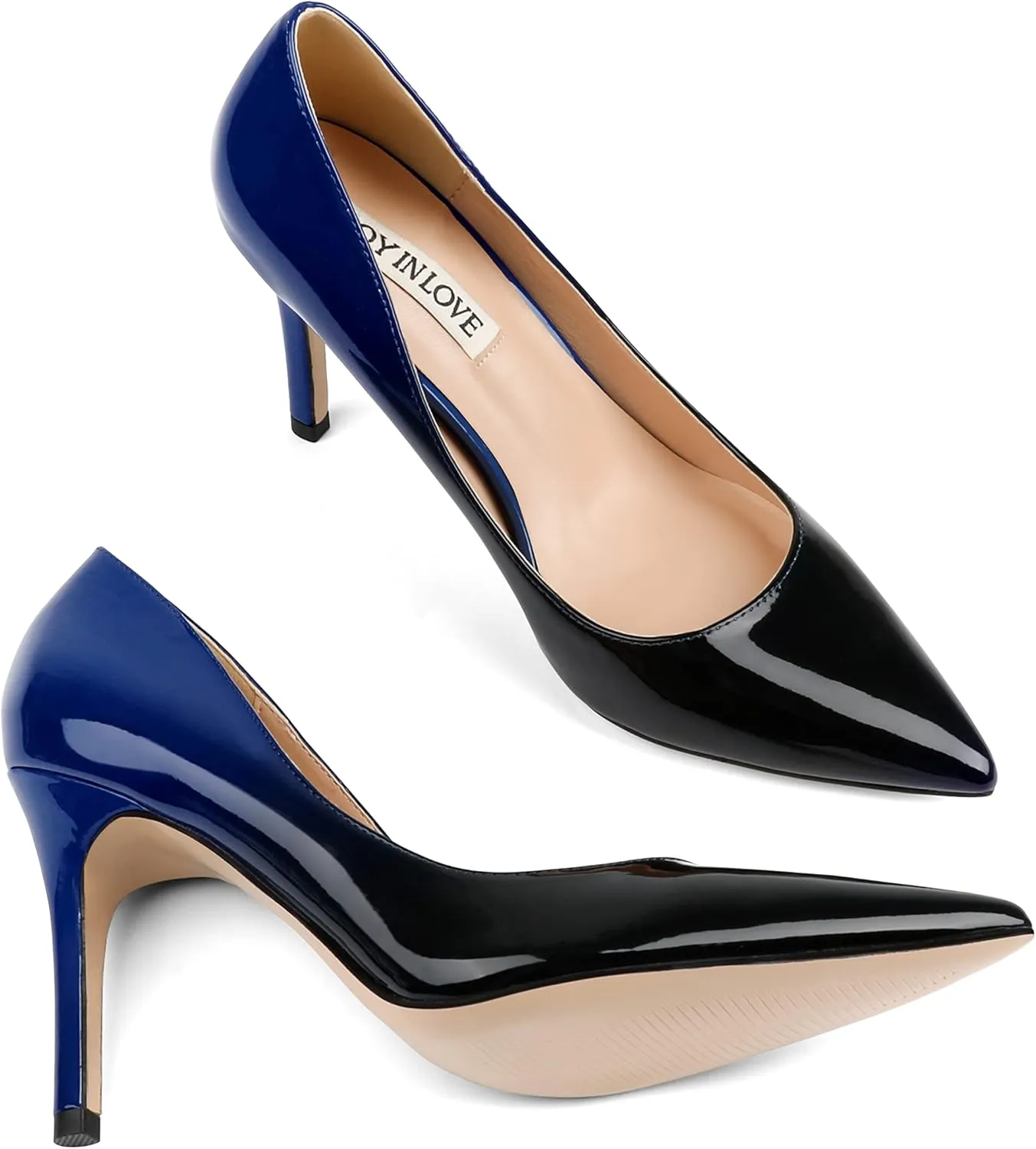 JOY IN LOVE Women's Pumps Shoes 3.5" High Heels Pointy Toe Stiletto Pumps