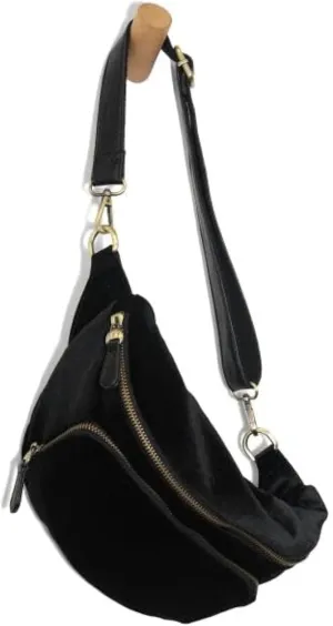 Joy Susan Women's Fashion Crossbody Purse Velvet Rory Organizer Sling Belt Bag