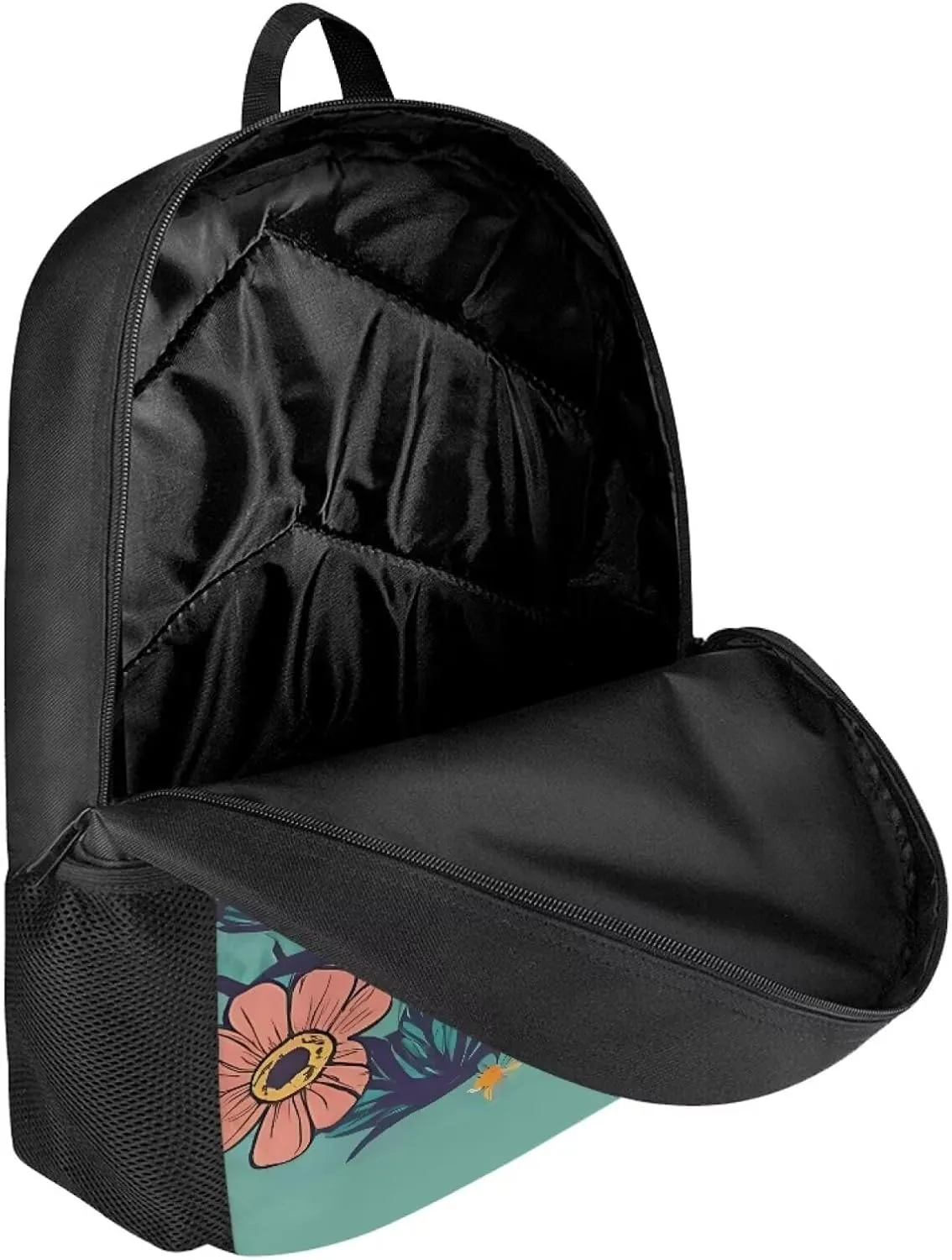 JoyLamoria Casual Satchel Bag Lightweight Portable Shoulder Bag Zipper Pouch Backpack Handbag Tote Bag, Cat Floral Blossoms