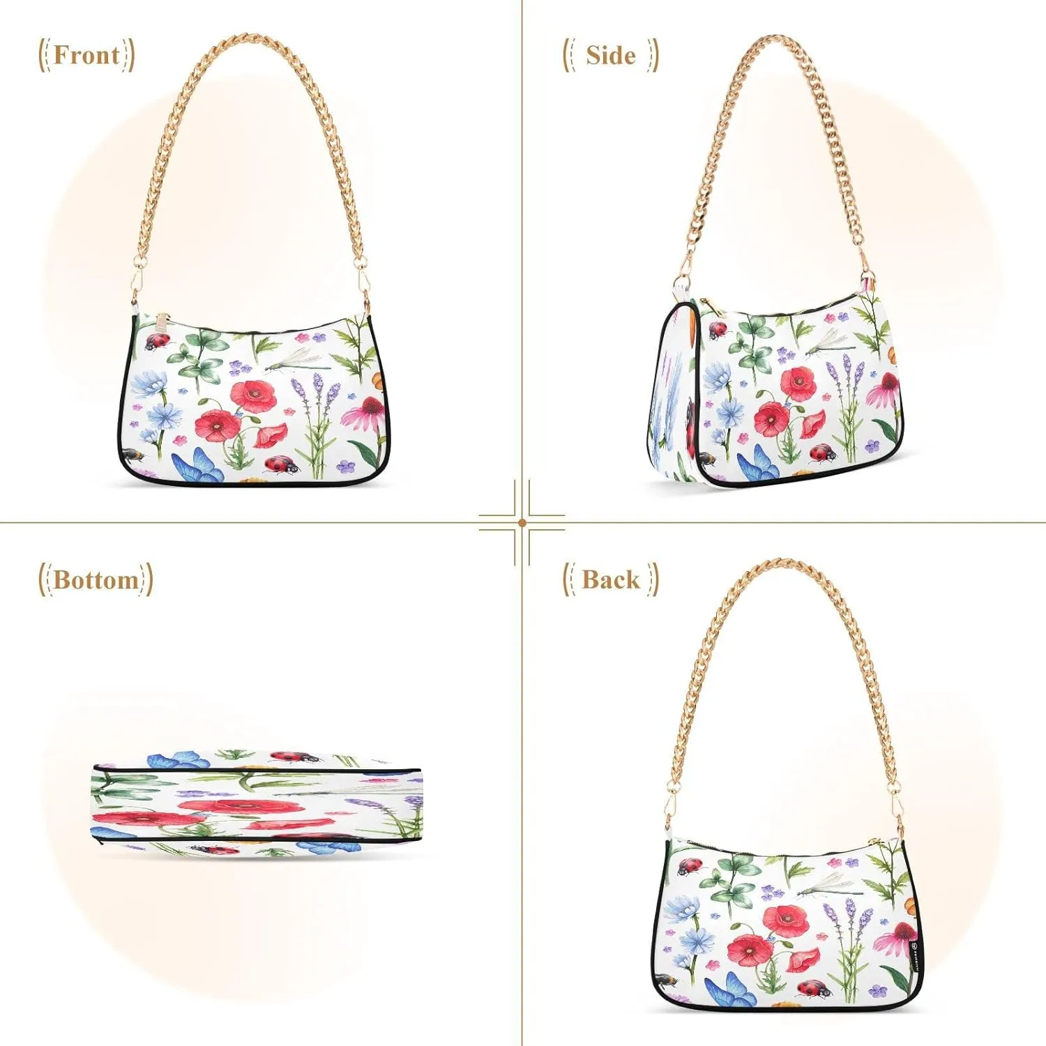 JSTEL Shoulder Bag Purse for Women,Polyester Small Crossbody Bags Purse Wallet Shoulder Bag