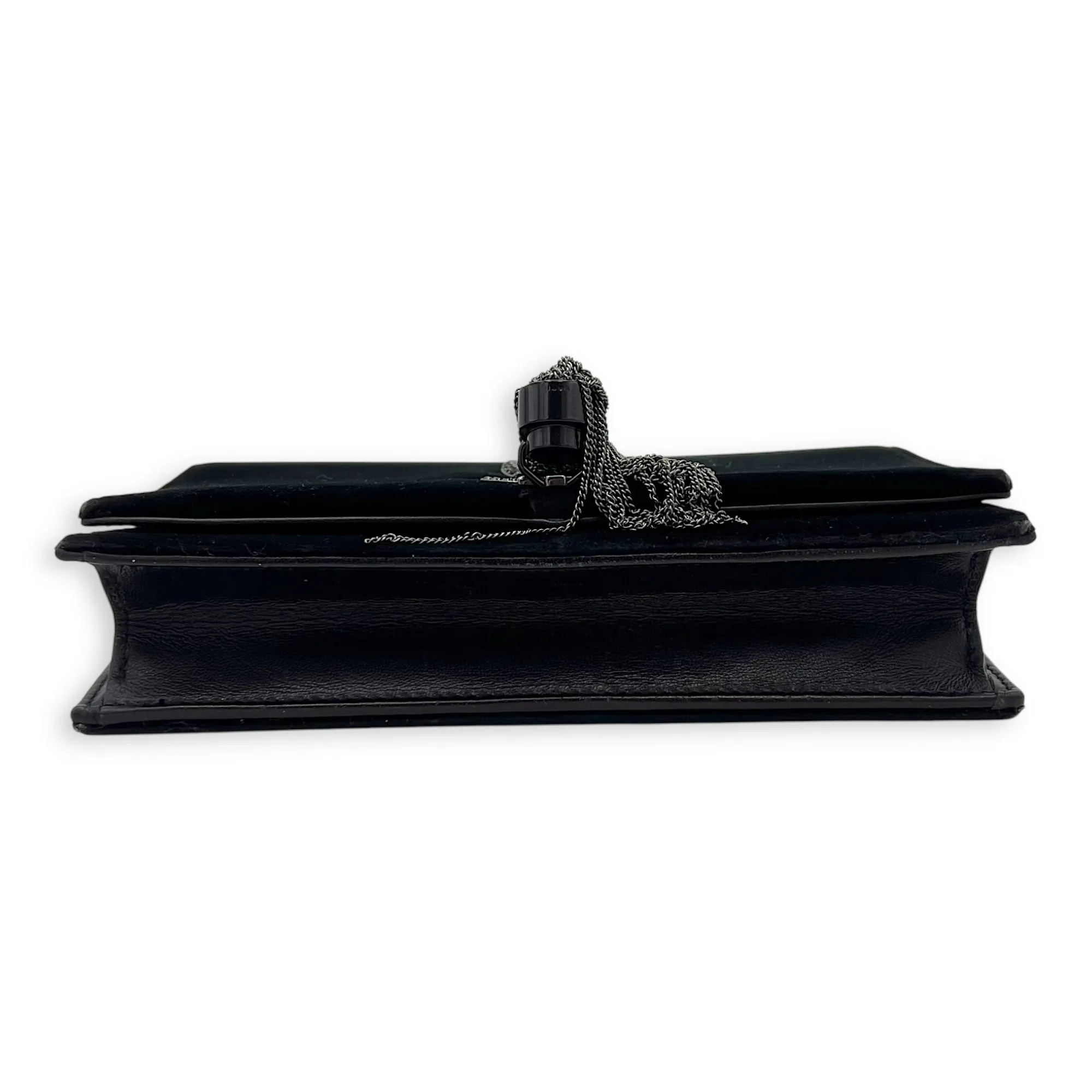 Kate Small Black Crossbody Bag in Velvet, Silver hardware