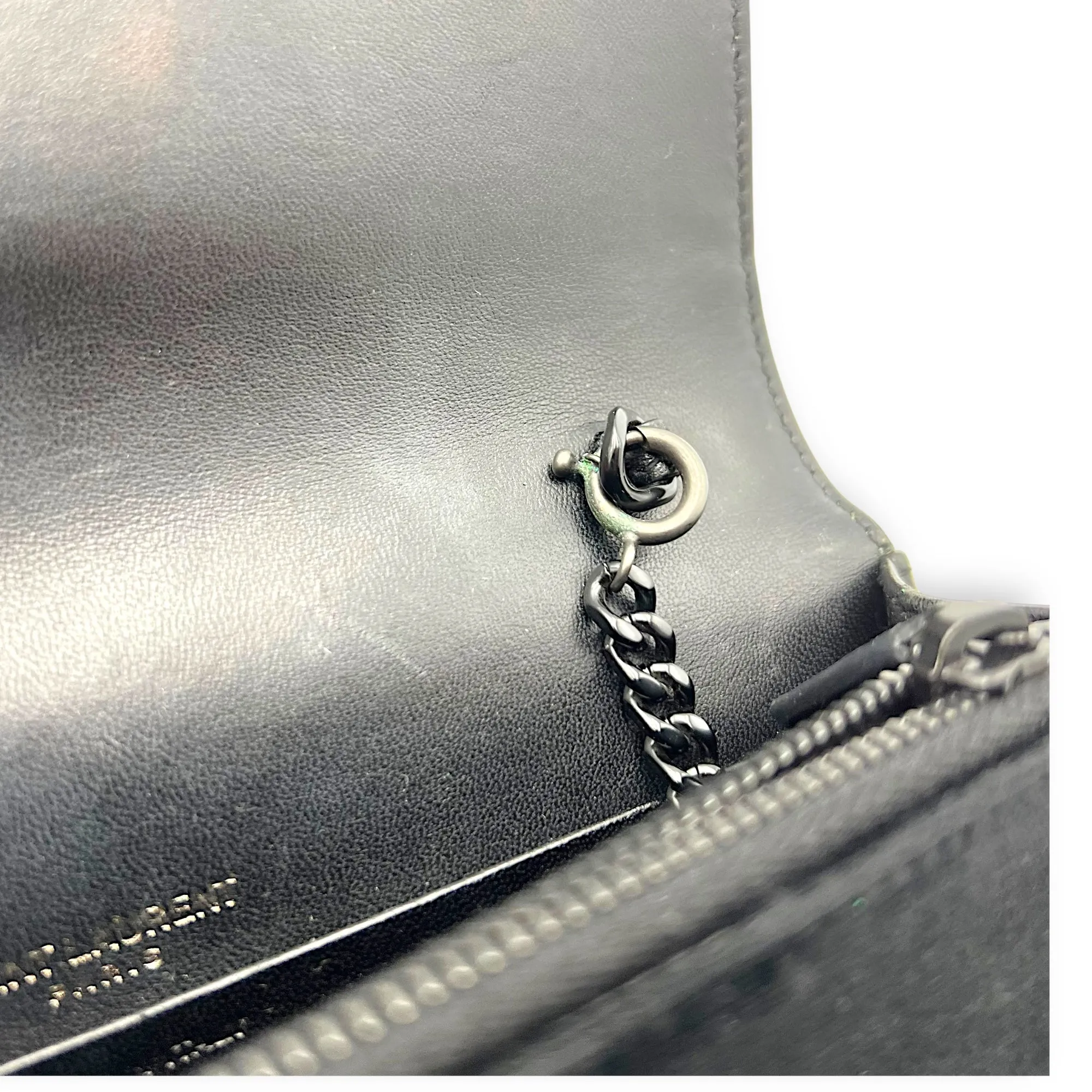 Kate Small Black Crossbody Bag in Velvet, Silver hardware