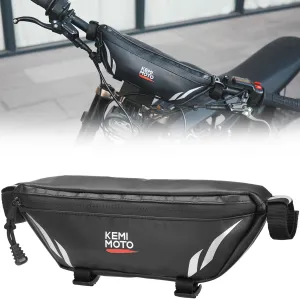 KEMIMOTO Motorcycle Handlebar Bag Universal Bicycle Waterproof Front Storage Bag Compatible with Sur-Ron Light Bee X and S X160 X260 Talaria Sting Electric Dirt Bike, Silver 1L