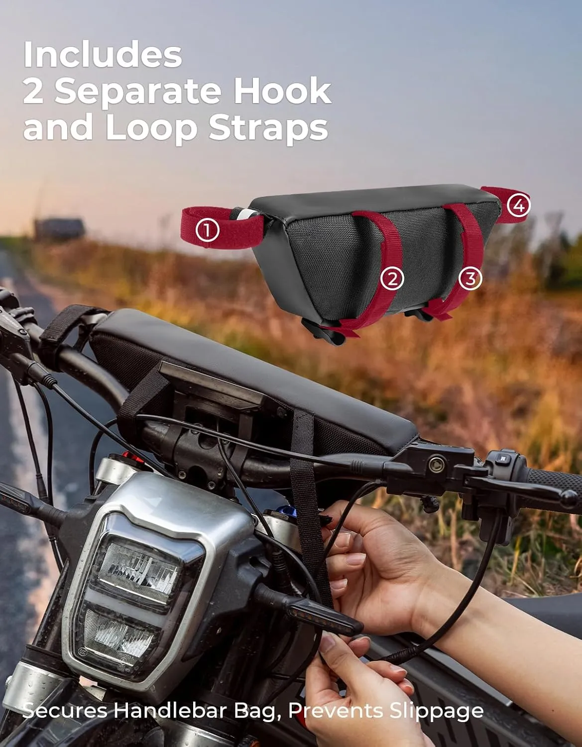 KEMIMOTO Motorcycle Handlebar Bag Universal Waterproof Front Storage Bag Bicycle Handlebar Bag Compatible with Sur-Ron Light Bee X and S X160 X260 Talaria Sting Segway Electric Dirt Bike