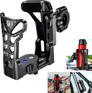 KEWIG Bicycle Water Bottle Holder for Bike & Motorcycle, Adjustable Bike Water Bottle Cages Fit for Diameter 2'' - 3'' Cup, Compatible for Handlebars or Tubes 20mm to 35mm in Diameter
