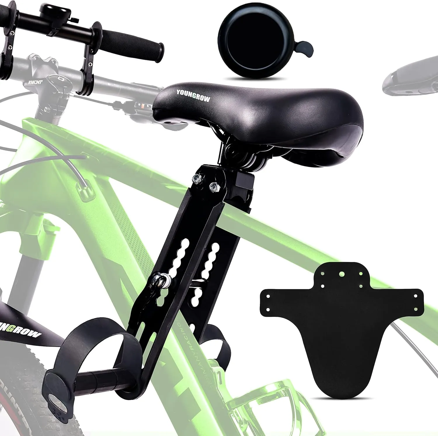 Kids Bike Seat, Bike Seat for Kids for The Front of The Bicycle, Child Bike Seat Compatible with Mountain Bikes, Ages 2-6, Max Weight 52lbs