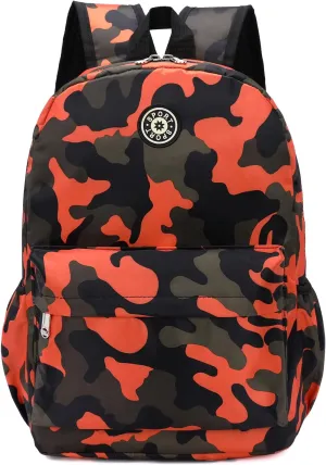 Kids School Backpacks for Boys Girls Elementary Kindergarten Camo School Bags Bookbags for Primary Preschool (Camouflage Orange, Large)