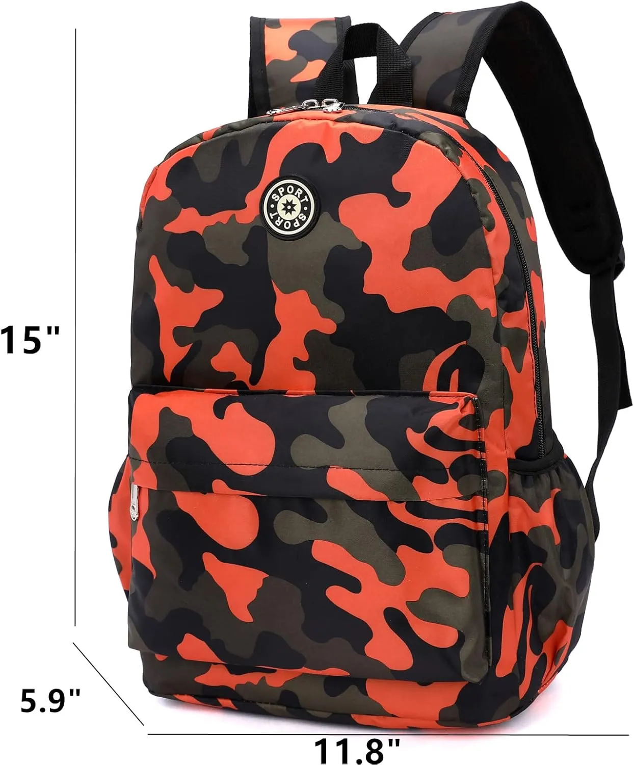 Kids School Backpacks for Boys Girls Elementary Kindergarten Camo School Bags Bookbags for Primary Preschool (Camouflage Orange, Large)