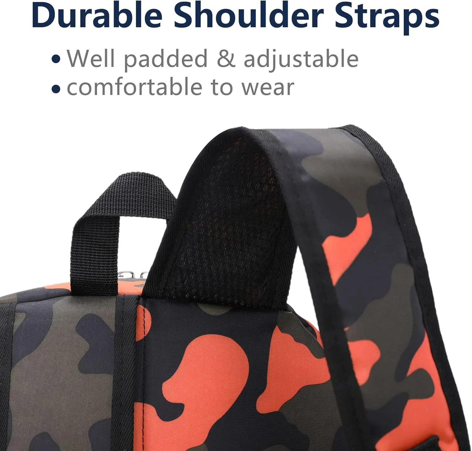 Kids School Backpacks for Boys Girls Elementary Kindergarten Camo School Bags Bookbags for Primary Preschool (Camouflage Orange, Large)