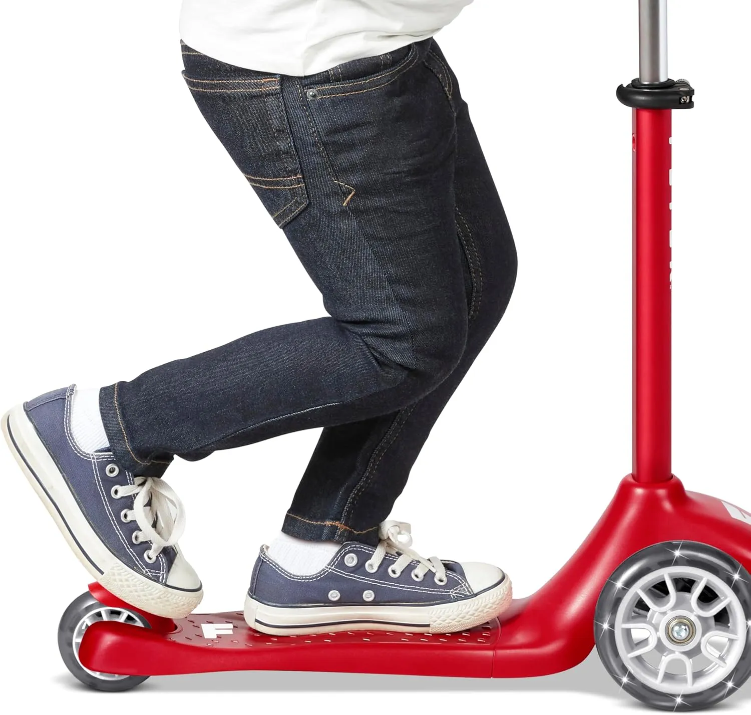 Kids Scooter, Toddler Scooter, Flyer Glider Jr. with Light Up Wheels, Red, Radio Flyer Ride On Toys for Kids 2-5 Years Old, for Outdoor Riding
