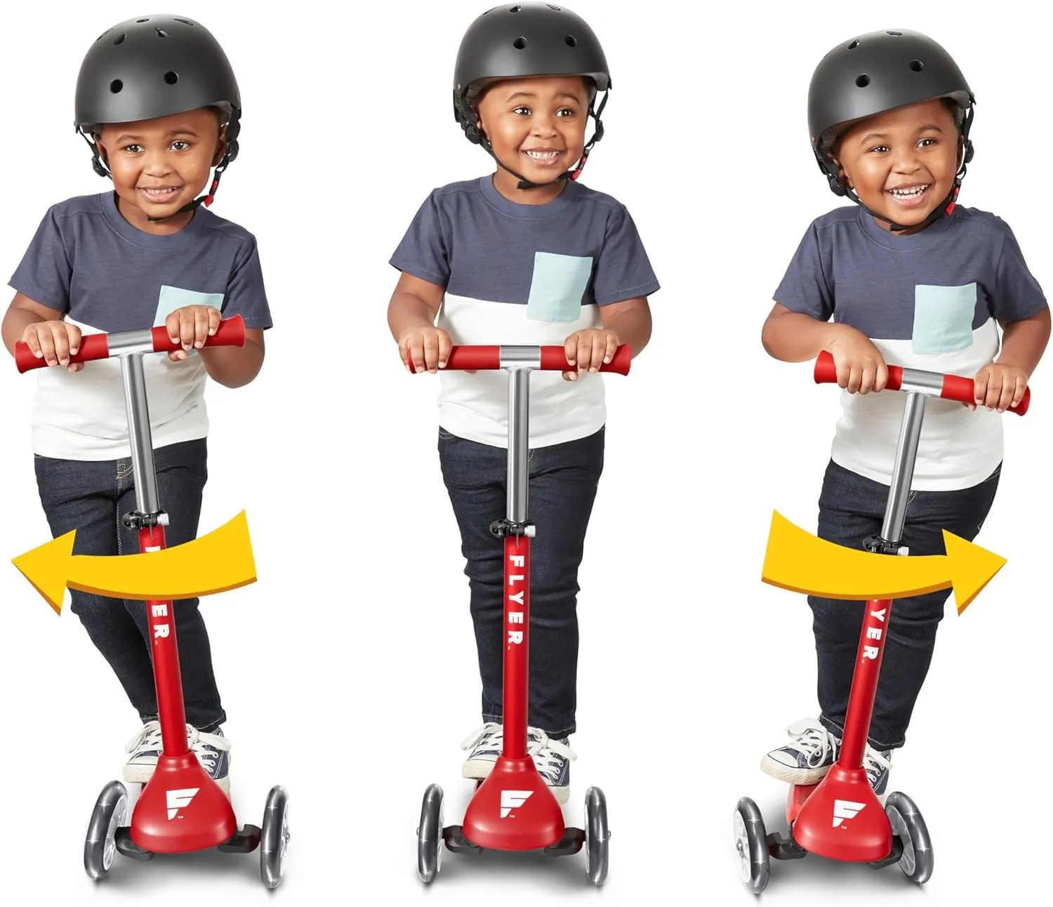 Kids Scooter, Toddler Scooter, Flyer Glider Jr. with Light Up Wheels, Red, Radio Flyer Ride On Toys for Kids 2-5 Years Old, for Outdoor Riding