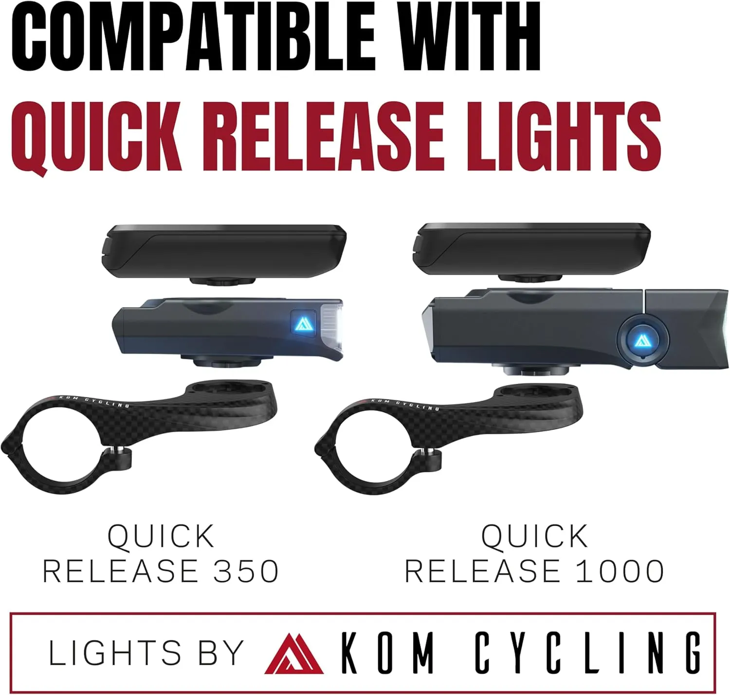 KOM Cycling Garmin Bike Mount with Carbon Finish from Edge Mount Designed for Edge 540 and Garmin 840 and Other Models (Green)
