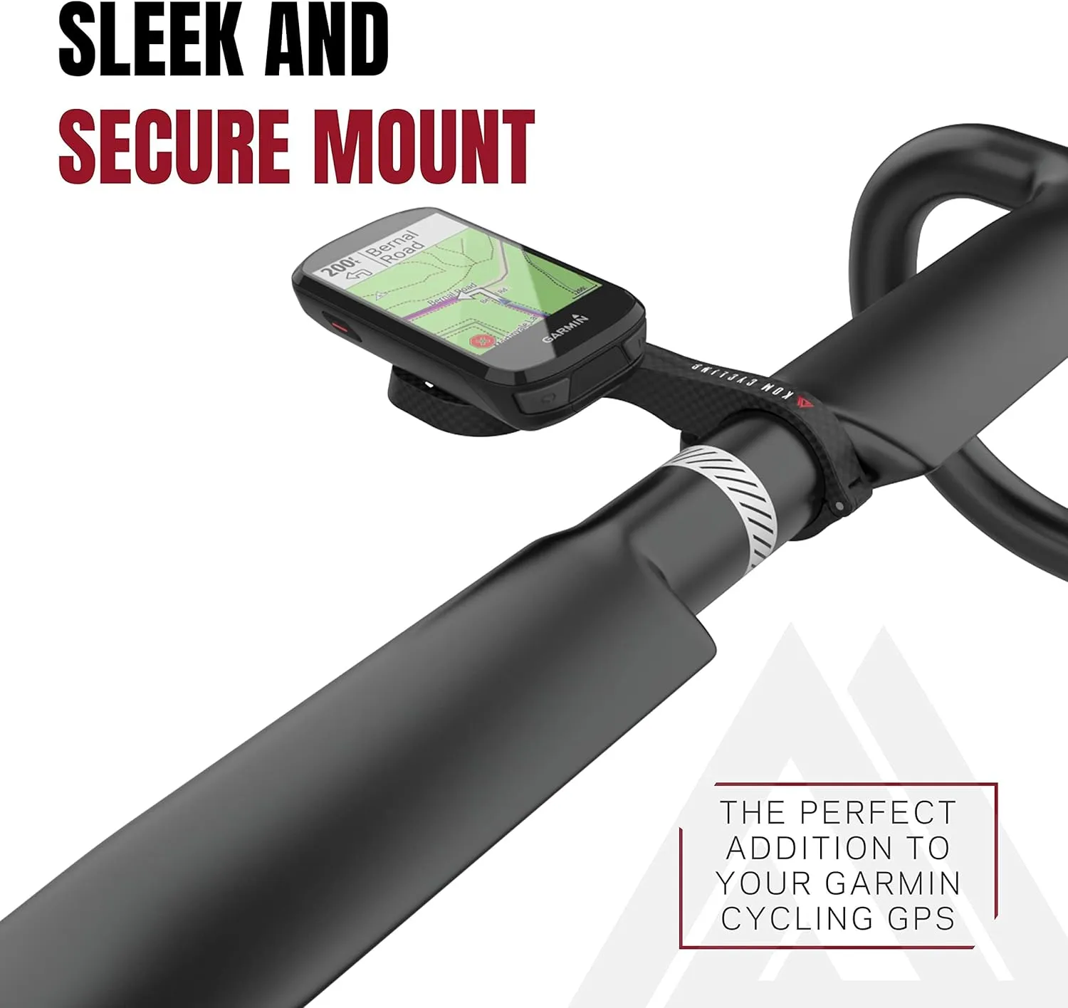 KOM Cycling Garmin Bike Mount with Carbon Finish from Edge Mount Designed for Edge 540 and Garmin 840 and Other Models (Green)