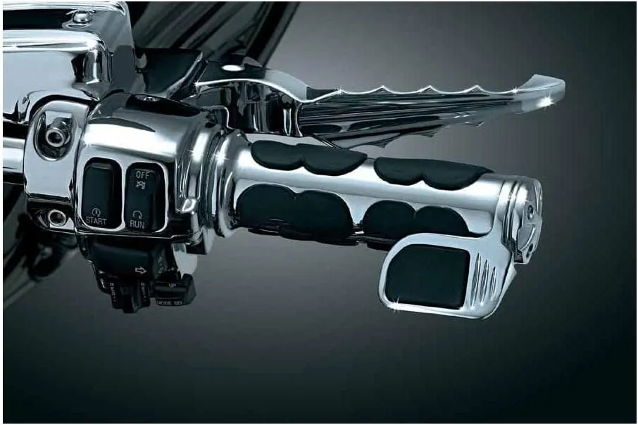 Kuryakyn 6299 Premium ISO Contoured Throttle Boss Motorcycle Handlebar Grip Accessory: Universal Fit, Right Side Only, Chrome, Pack of 1