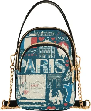 Landmarks in France and Paris Small Crossbody Bag Quilted Handbags for Women Chain Shoulder Bag