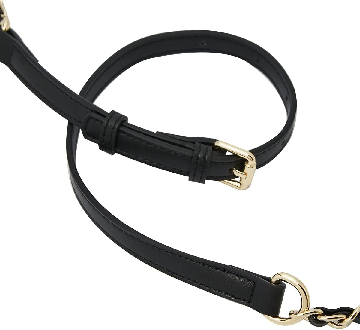 LAORENTOU Women's Leather Adjustable Chain Straps for Crossbody Bag Shoulder Purse Replacement Straps for Satchel Handbags