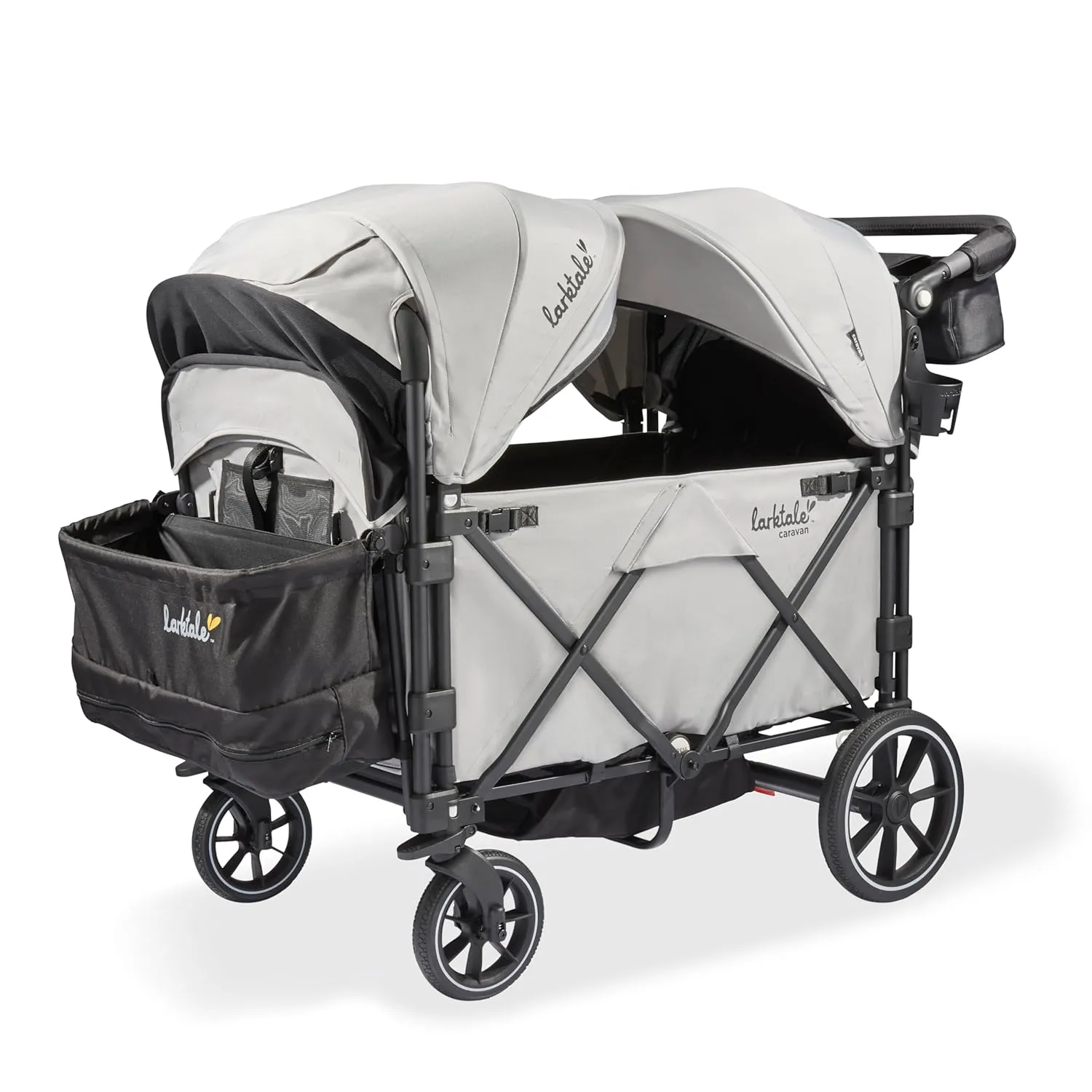 Larktale Caravan Quad Stroller, 4-Seater Kids Wagon, 214 lb Capacity, Avalon Gray