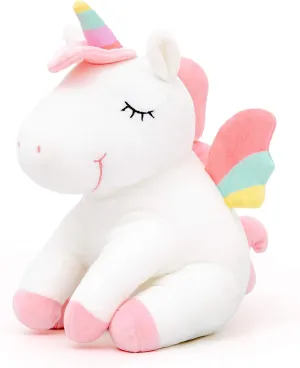Lazada Unicorn Stuffed Animal Plush Toys Girls Gifts with Rainbow Wings White 12 Inches…
