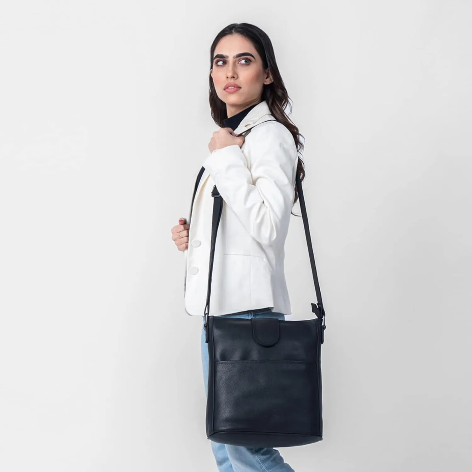 LEABAGS Leather Crossbody Bag - Vintage Genuine Buffalo Leather Handbag - Shoulder Messenger Bag Men Women Briefcase Athens