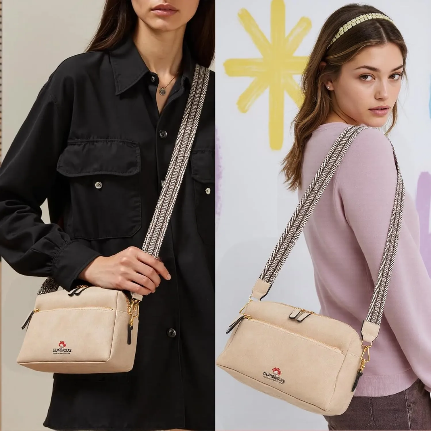 Leather Crossbody Purses for Women,Small Cross Body Bag Wide Adjustable Strap Shoulder Handbag with Credit Card Slots