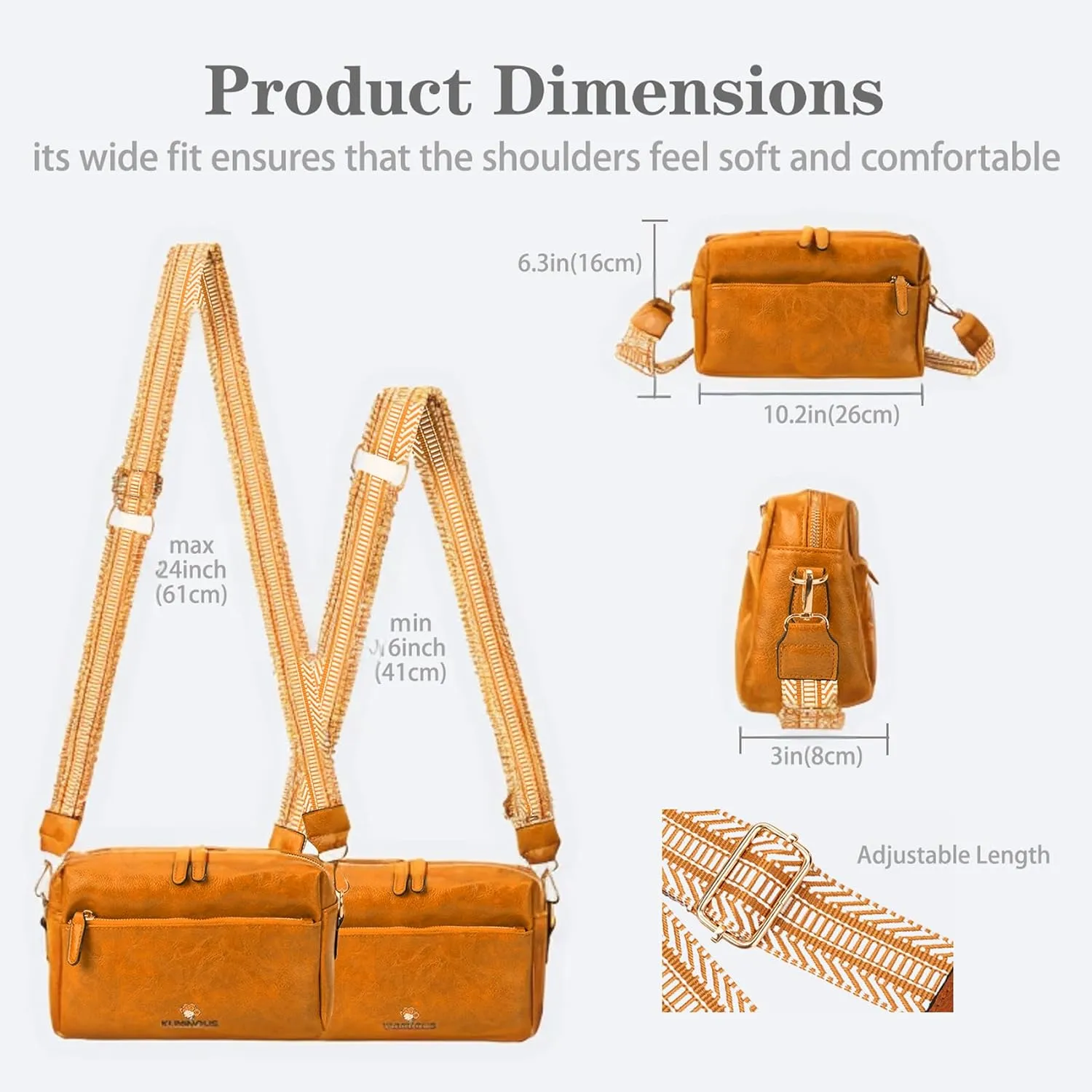 Leather Crossbody Purses for Women,Small Cross Body Bag Wide Adjustable Strap Shoulder Handbag with Credit Card Slots