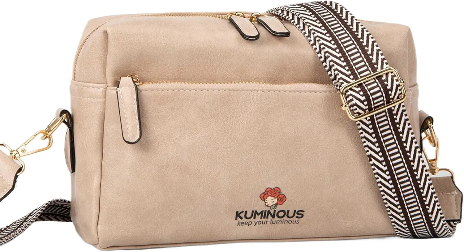 Leather Crossbody Purses for Women,Small Cross Body Bag Wide Adjustable Strap Shoulder Handbag with Credit Card Slots