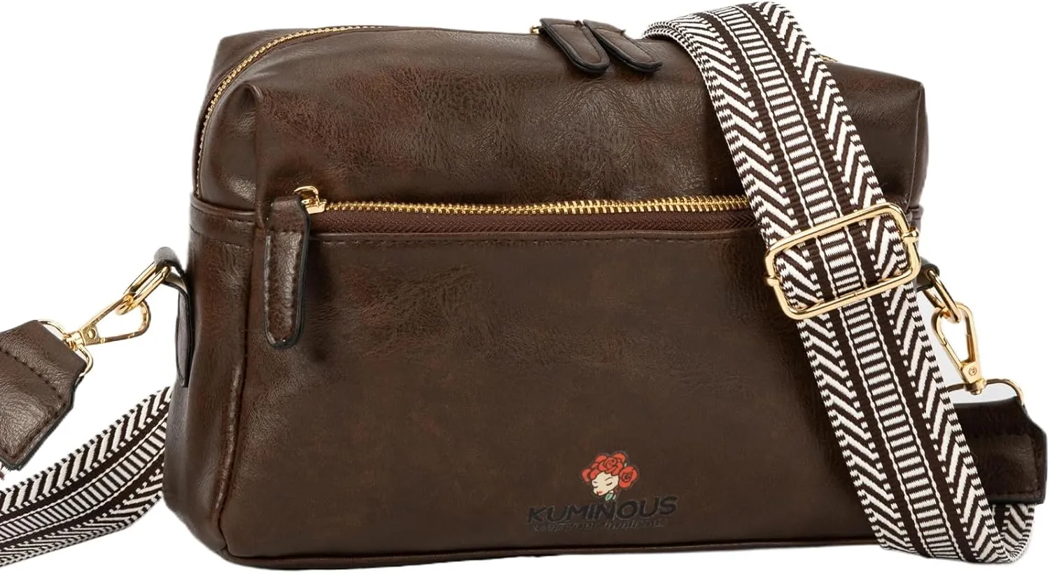 Leather Crossbody Purses for Women,Small Cross Body Bag Wide Adjustable Strap Shoulder Handbag with Credit Card Slots
