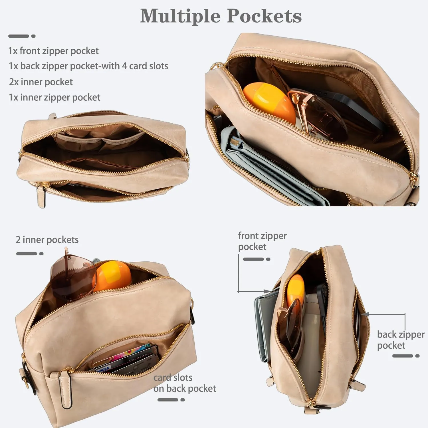 Leather Crossbody Purses for Women,Small Cross Body Bag Wide Adjustable Strap Shoulder Handbag with Credit Card Slots