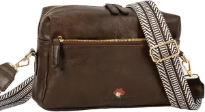 Leather Crossbody Purses for Women,Small Cross Body Bag Wide Adjustable Strap Shoulder Handbag with Credit Card Slots