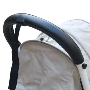 Leather Handle Sleeve Cover Compatible for Babyzen yoyo 2,Stroller Accessories,PU Sleeve Protect Case for YOYO  Armrest Bumper (No Wrist Strap) (Black)