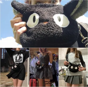 Lefe Liee cute cat purse for girls, kawaii plush anime crossbody bag, cat themed gifts for girls, mini novelty toddler purse for teen girls, teen girls trendy stuff, fluffy tote bag