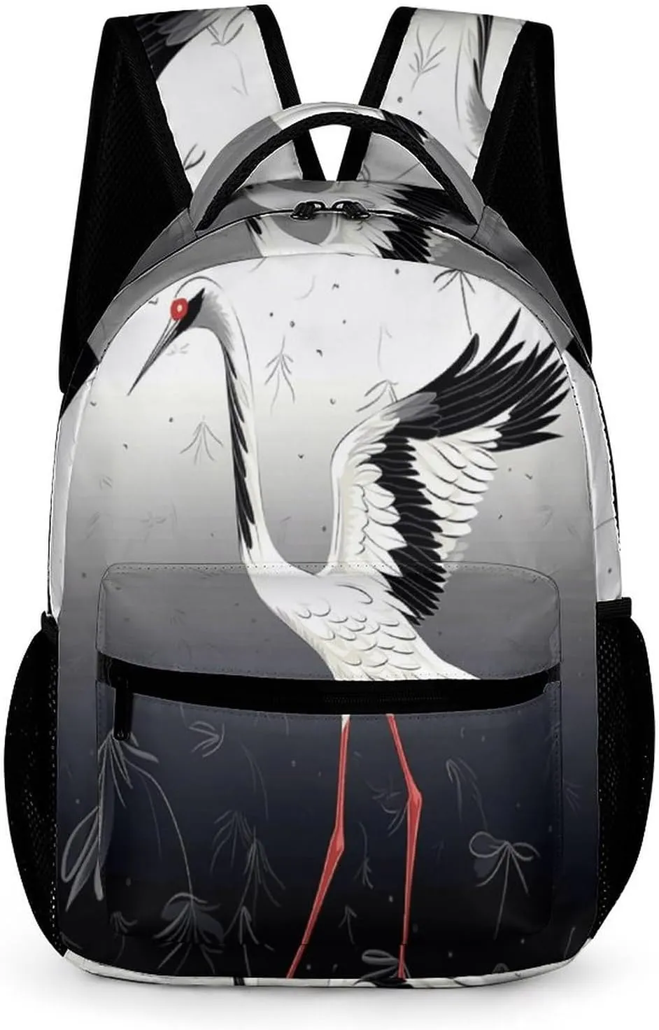 Lightweight Backpack for Men Women,Crane Print Personal Item Backpack,Daily Bag Casual Backpacks for Travel Work