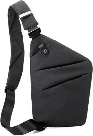 LInGSHI Personal Flex Bag Chest Sling Bag, Right - Left Handed Crossbody Bags, Small Shoulder Bag, for Men Women, for Outdoor (Black, Left)