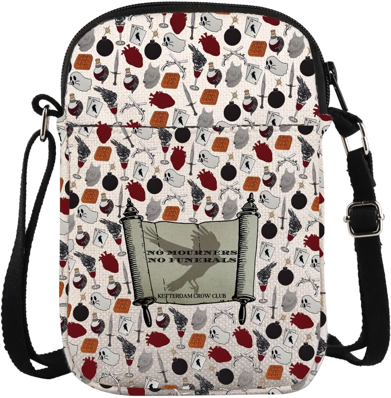 Literature Book Lover Gift No Mourners No F Crossbody Bag Crow Club Gift Crow Lover Gifts