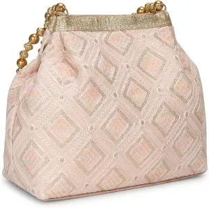 LONGING TO BUY Indian Ethnic Potli Handbag, Embroidered Evening Bag