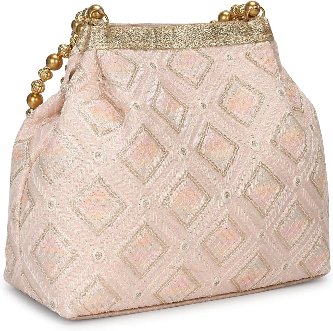 LONGING TO BUY Indian Ethnic Potli Handbag, Embroidered Evening Bag
