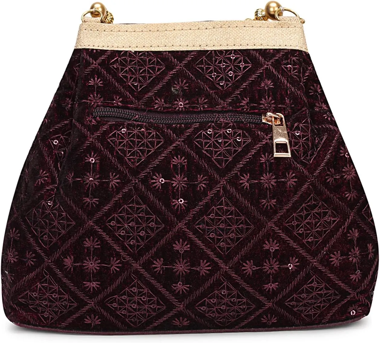 LONGING TO BUY Indian Ethnic Potli Handbag, Embroidered Evening Bag