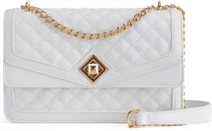 LOVEVOOK Crossbody Bags for Women Leather Quilted Shoulder Bag with Chain Strap Trendy Clutch Satchel Ladies Evening Bag