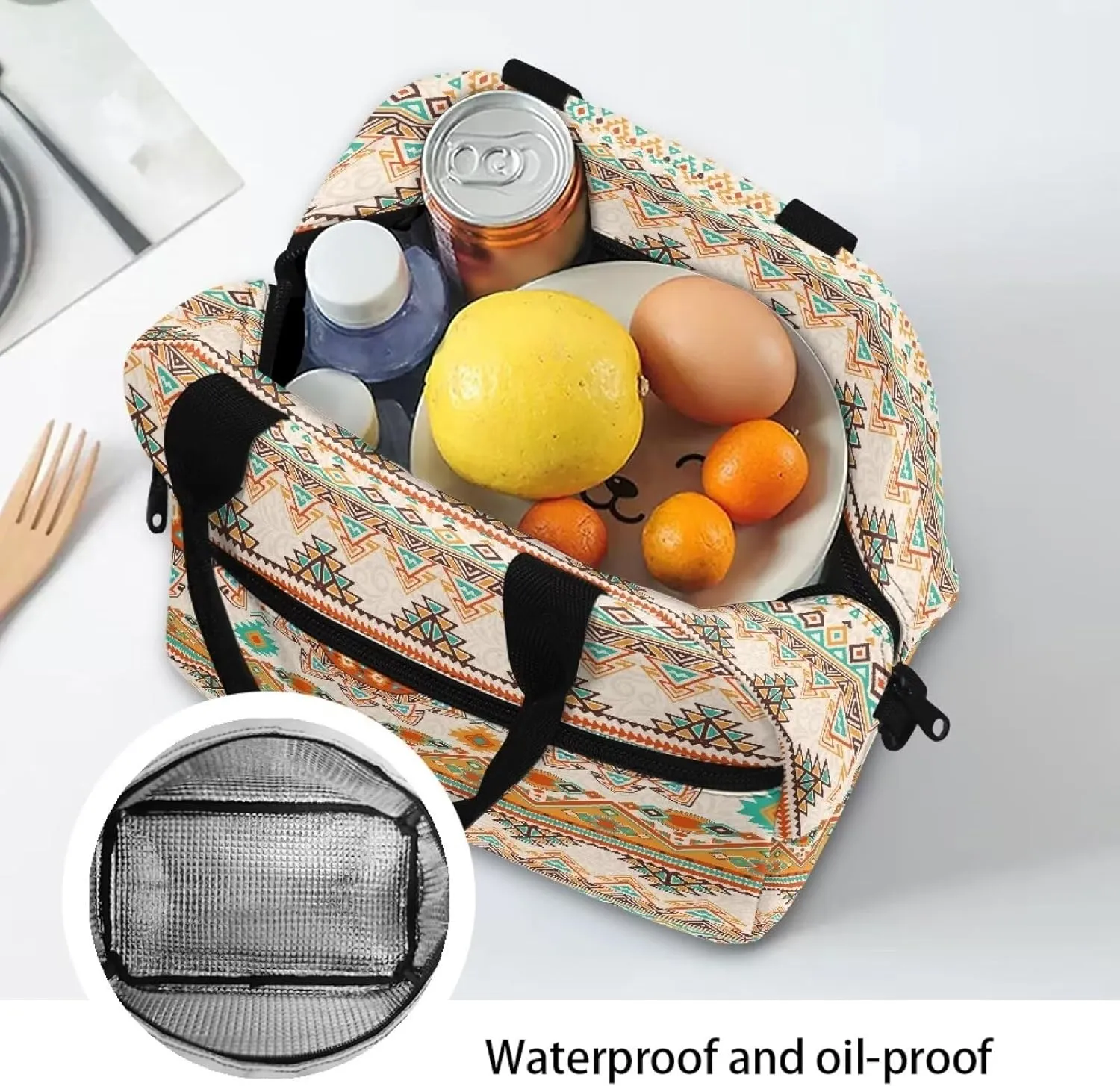 Lunch Bag Lunch Box for Women Men Reusable Insulated Lunch Tote Bag Leakproof Thermal Cooler Sack Food Handbags Case High Capacity for Travel Work School Picnic