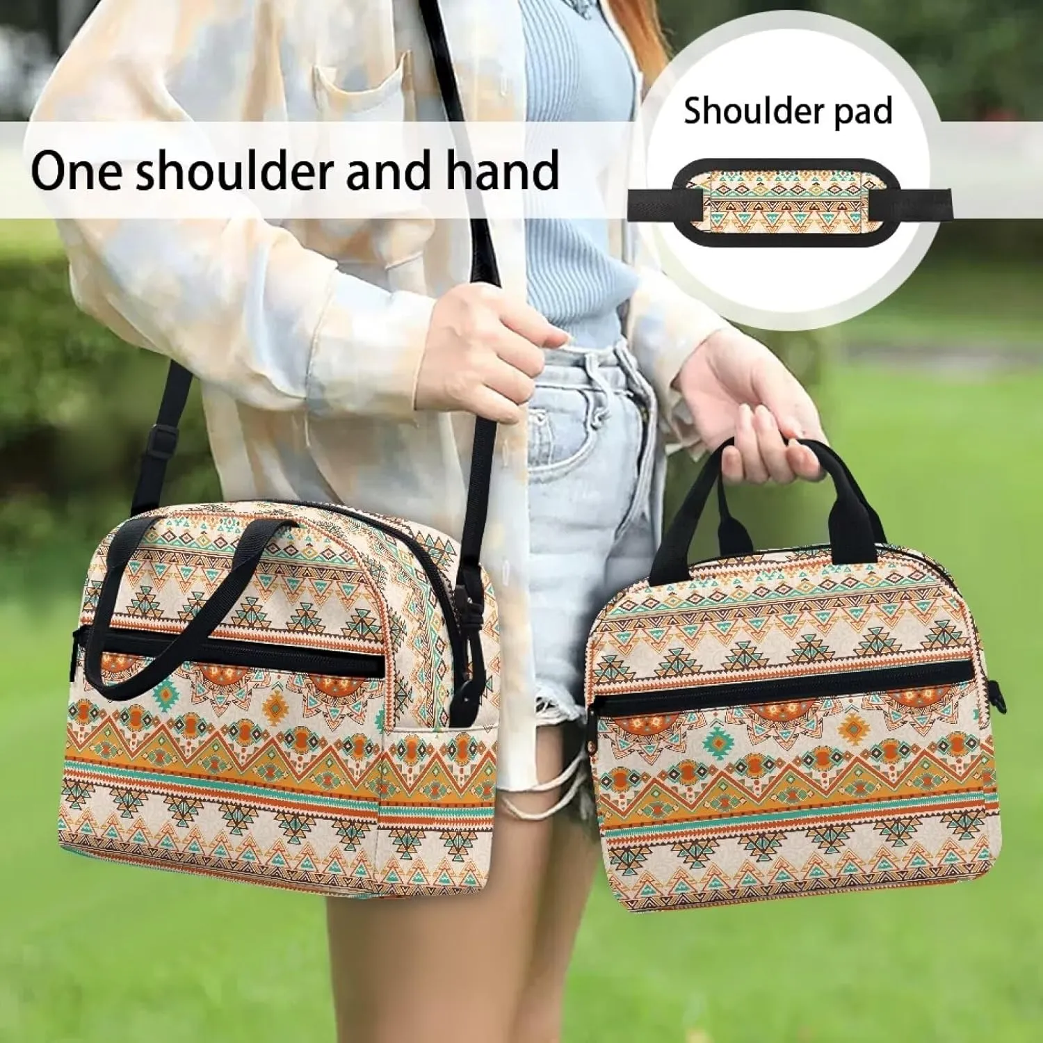 Lunch Bag Lunch Box for Women Men Reusable Insulated Lunch Tote Bag Leakproof Thermal Cooler Sack Food Handbags Case High Capacity for Travel Work School Picnic
