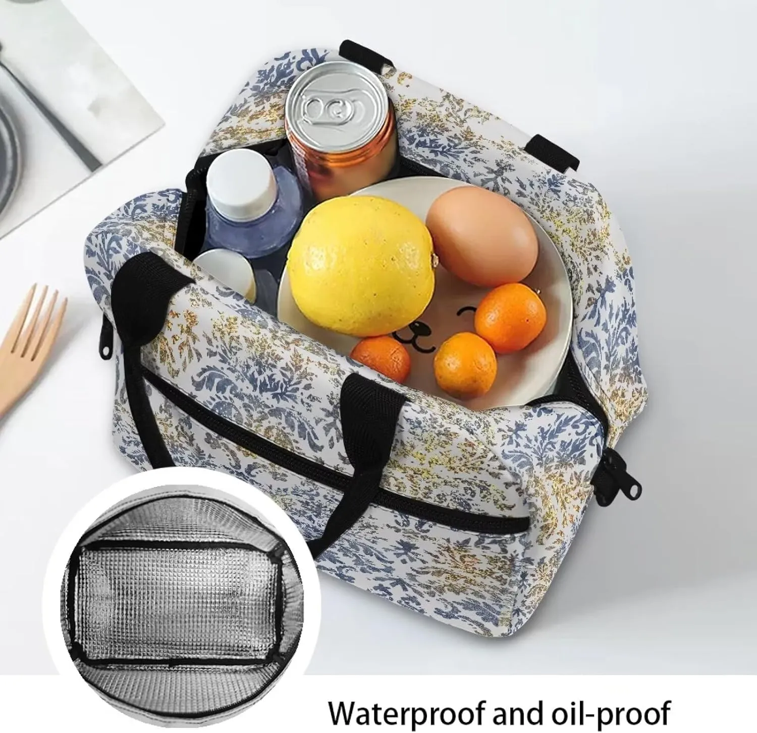 Lunch Bag Lunch Box for Women Men Reusable Insulated Lunch Tote Bag Leakproof Thermal Cooler Sack Food Handbags Case High Capacity for Travel Work School Picnic