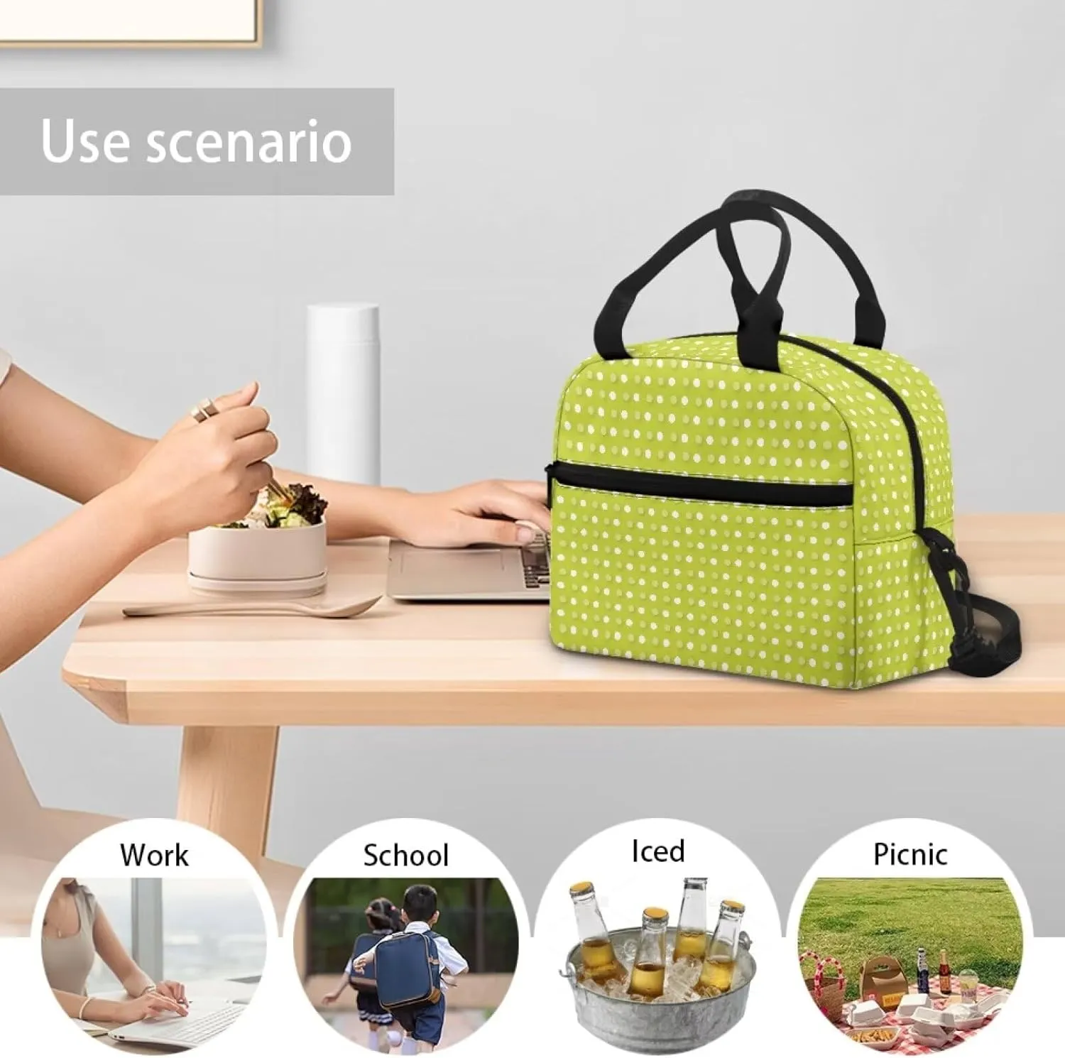 Lunch Bag Lunch Box for Women Men Reusable Insulated Lunch Tote Bag Leakproof Thermal Cooler Sack Food Handbags Case High Capacity for Travel Work School Picnic
