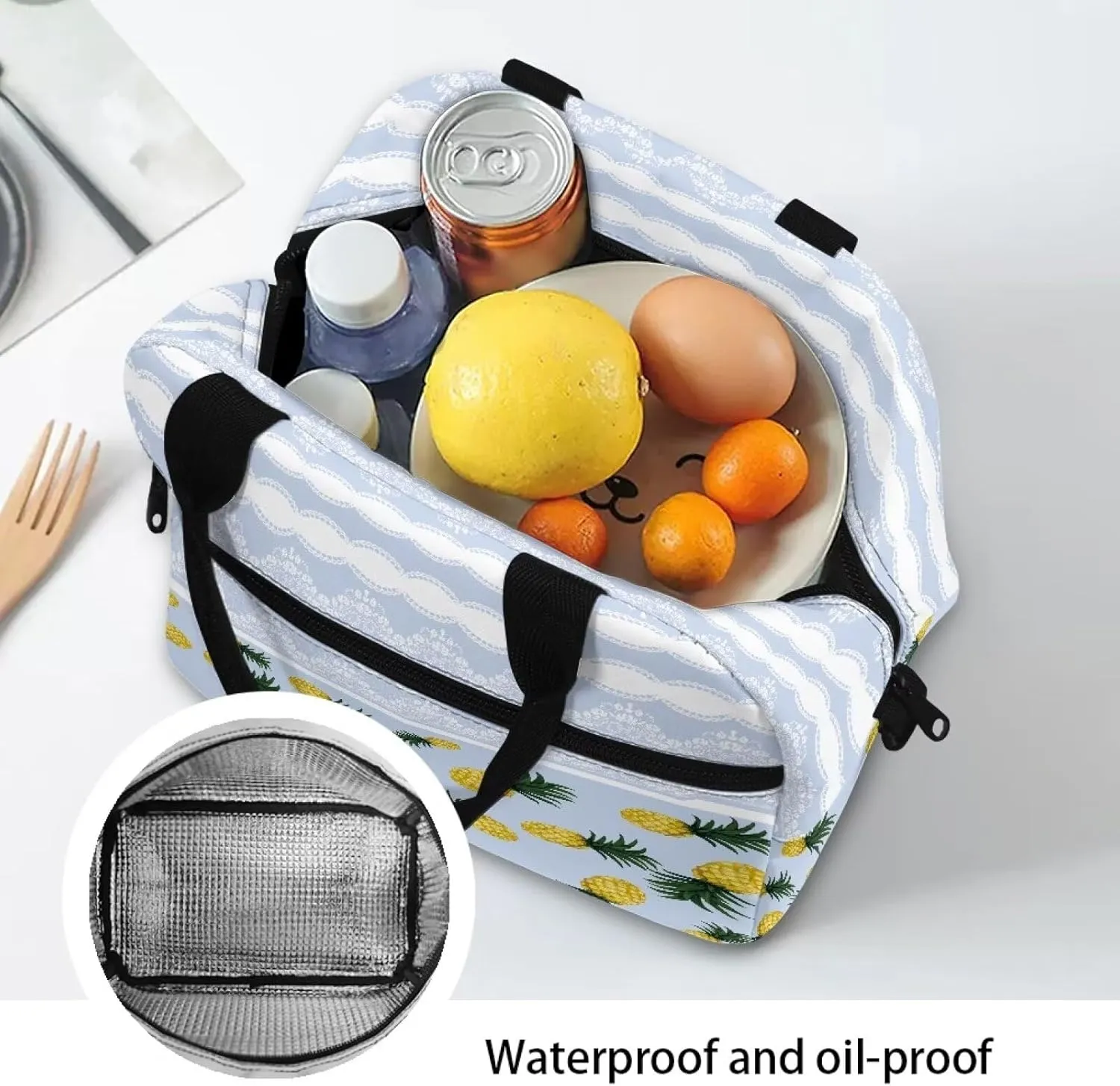 Lunch Bag Lunch Box for Women Men Reusable Insulated Lunch Tote Bag Leakproof Thermal Cooler Sack Food Handbags Case High Capacity for Travel Work School Picnic