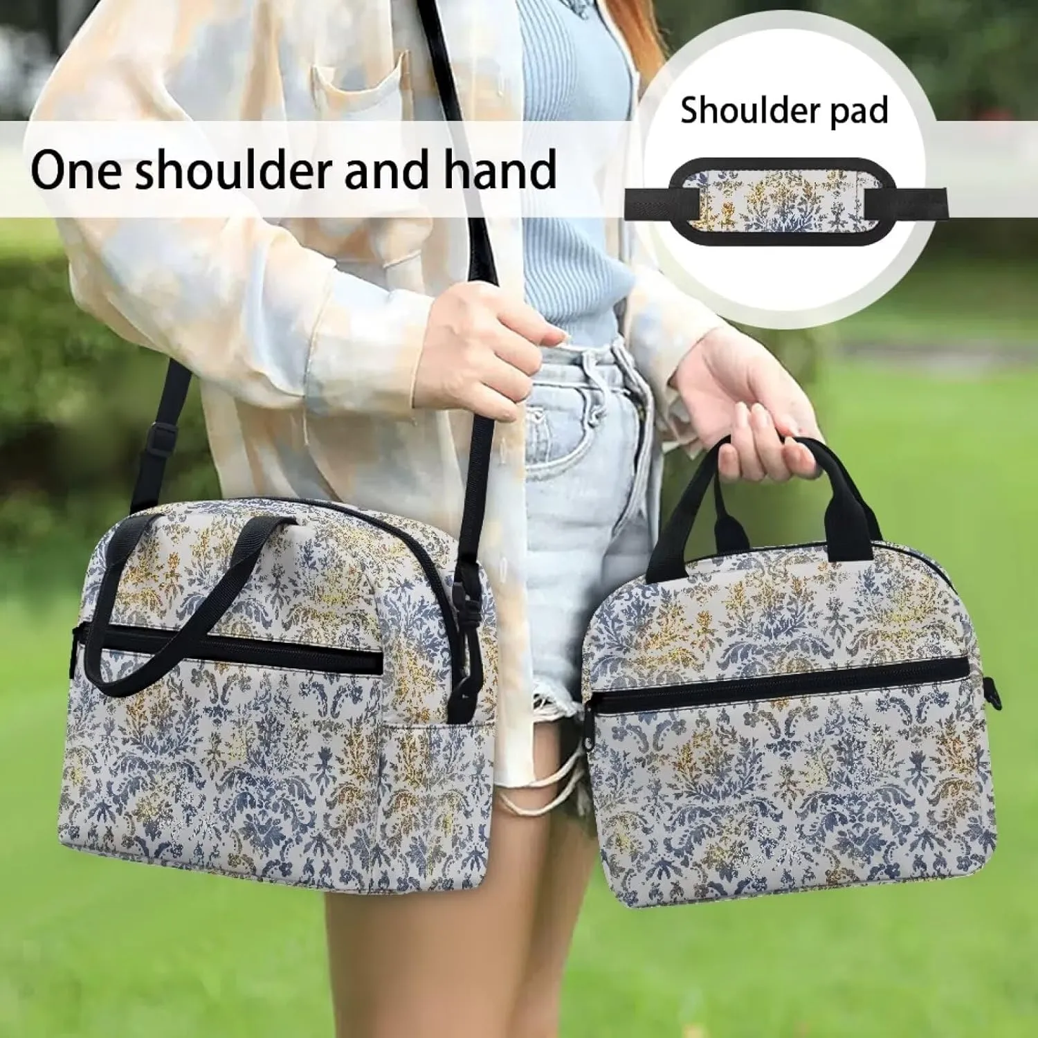 Lunch Bag Lunch Box for Women Men Reusable Insulated Lunch Tote Bag Leakproof Thermal Cooler Sack Food Handbags Case High Capacity for Travel Work School Picnic