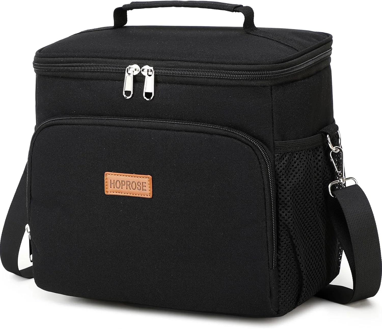 Lunch Bag Lunch Box for Women Men Reusable Insulated Lunch Tote Bag,Leakproof Thermal Cooler Sack Food Handbags Case High Capacity forTravel Work Picnic- Black (black), Large size