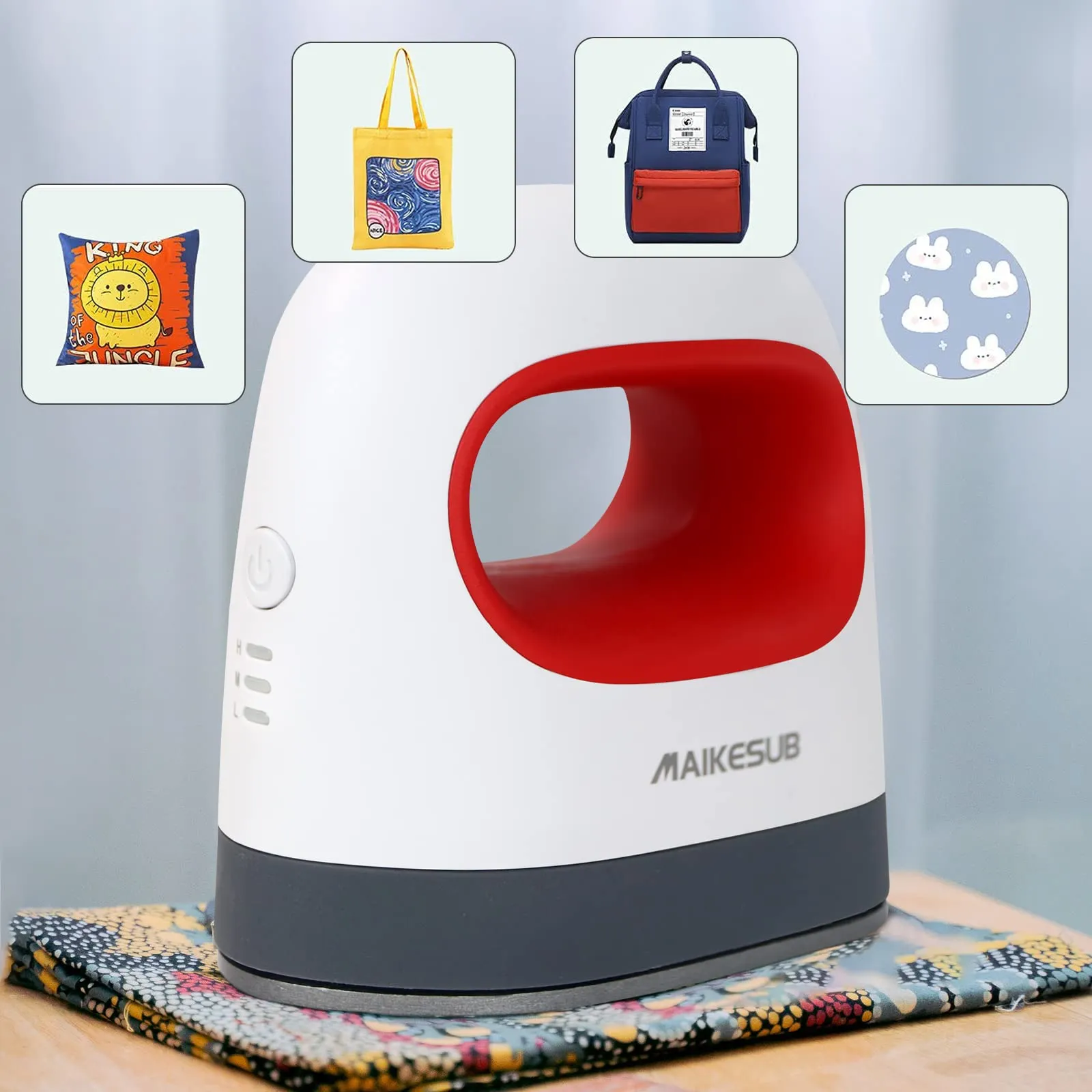 MAIKESUB Mini Heat Press Machine Easy to Use for T Shirts Shoes Hats Small HTV Iron on Vinyl Projects Portable Heating Transfer Iron Red